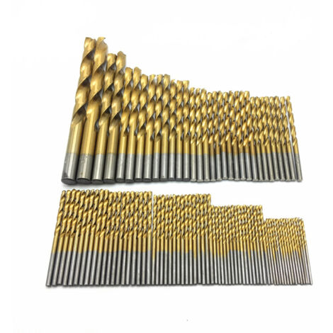 Set mit 99 Titan-Spiralbohrern, HSS-Bohrer für Metall, Stahl, Holz, Kunststoff, Kupfer und Aluminiumlegierungen, inklusive Aufbewahrungskoffer
