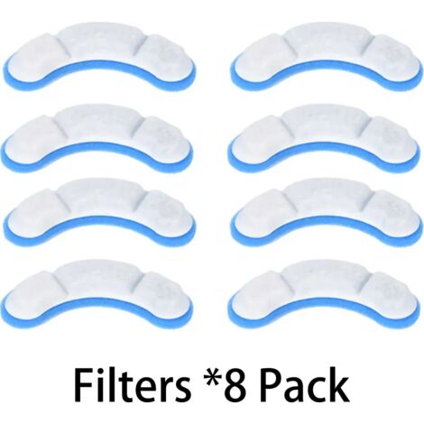 Set mit acht Ersatz-Schwammfiltern für Katzenbrunnen – Wasserspender und Futternäpfe, effektive Filtration, hygienisch & einfach zu wechseln