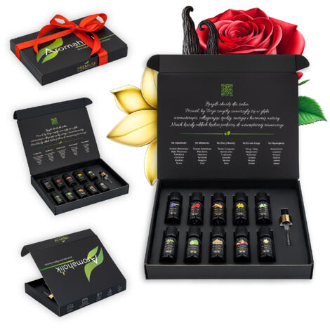 Set mit biologischen ätherischen Ölen, Liebesdüften, Aphrodisiaka