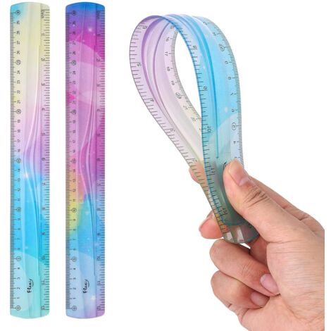 Set mit flexiblem, bruchsicherem Lineal (30 cm) – Weiches, biegsames Messwerkzeug für genaue Messungen auf geraden und gekrümmten Oberflächen