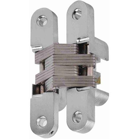 Set mit unsichtbaren Kreuzscharnieren für Türen – Zink/Edelstahl – 94 mm – 2 Stück, Tragkraft 10 kg