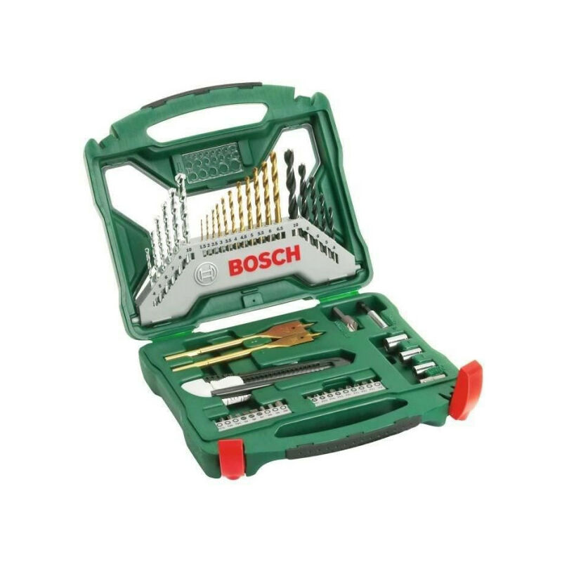 Set mixte vissage-perçage Bosch Coffret X-Line Titane de forets et d'embouts de vissage, 50 pieces
