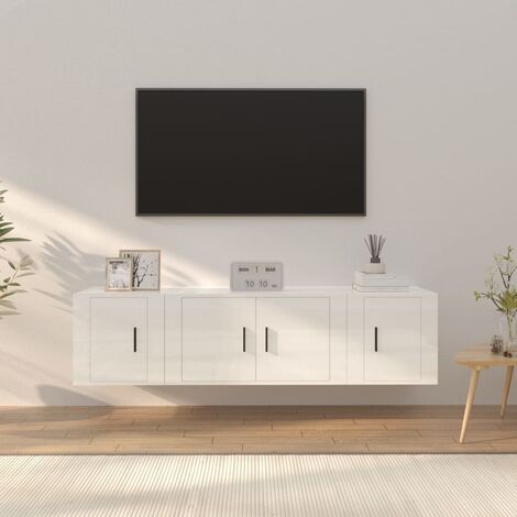 Mobili Porta TV Sospesi 3 pz Bianco 60x30x30cm