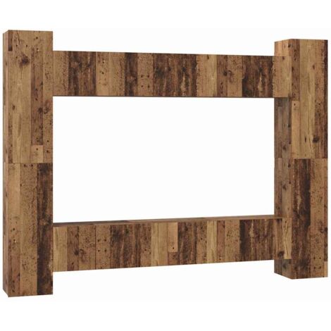 Set mobile TV 10 pcs Legno vecchio 30.5 x 30 x 90 cm vidaXL