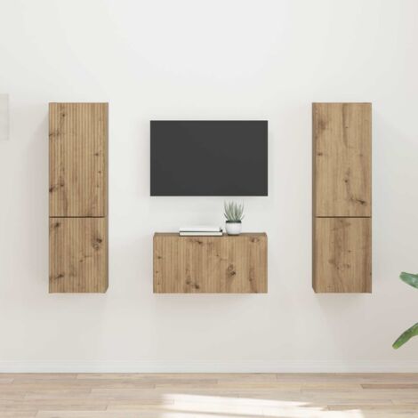 Set mobile TV 5 pcs Rovere artigianale Legno multistrato vidaXL