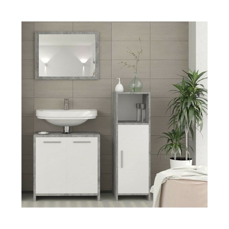 Mobile Bagno Sotto Lavabo.Set Mobili Bagno Sotto Lavabo Specchio Mobile Colonna Arredo Bagno Colore Principale Bianco Opaco 4251421900103