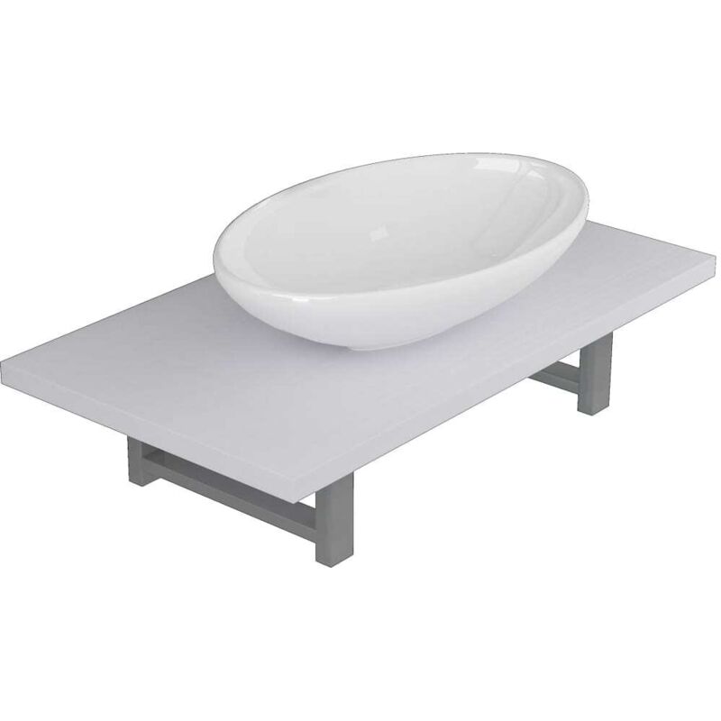 Vidaxl Set Mobili Da Bagno 2 Pz Ceramica Bianco