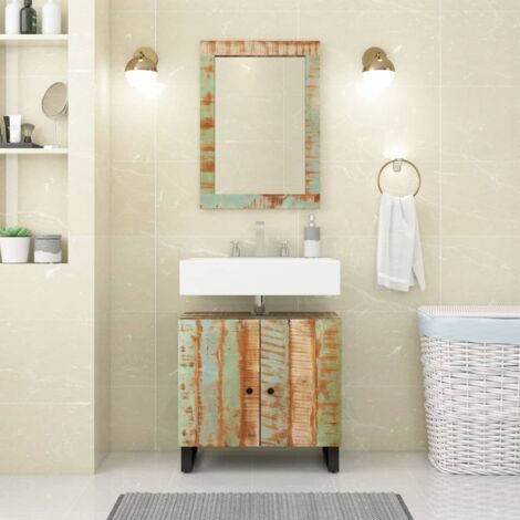 Set Mobili da Bagno 2 pz in Legno Massello di Recupero vidaXL52722