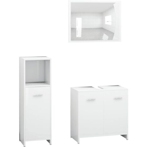 Set Mobili da Bagno 4 pz Bianco in Legno Multistrato vidaXL
