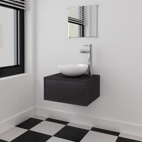 Set di mobili da bagno Montreal lavabo incluso vari colori bianco/grigio brillante set di mobili da bagno 
