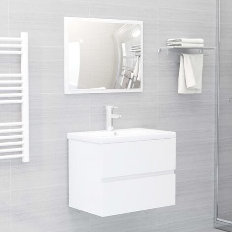 Mobile Bagno Salvaspazio Luana 101 cm con 3 Ante Bianco Lucido e Lavabo  Unitop in Ceramica Bianco Lucido - Iperceramica