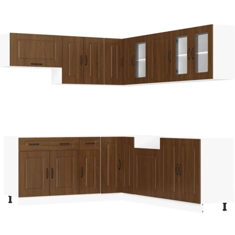 Set Mobili da Cucina 11 pz Kalmar Rovere Marrone in Truciolato vidaXL
