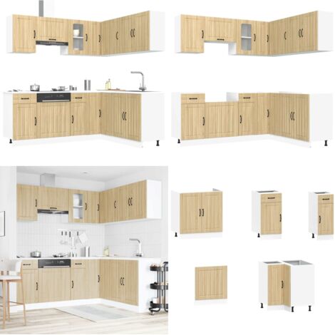 Set Mobili da Cucina 11 pz Kalmar Rovere Sonoma in Truciolato - Mobili da cucina in truciolato - Mobili da cucina con scomparti