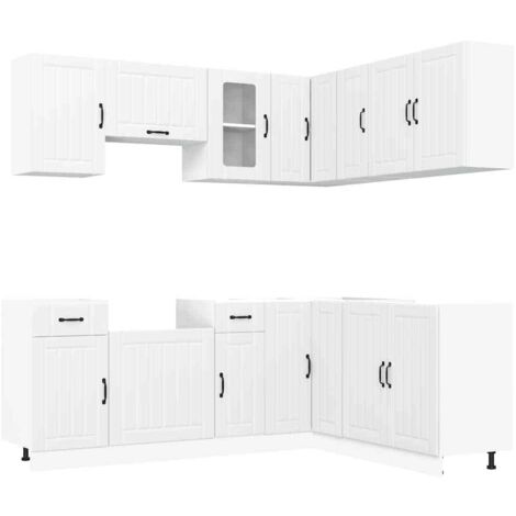 Set Mobili da Cucina 11 pz Lucca Bianchi Legno Multistrato vidaXL