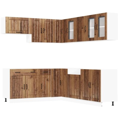 Set Mobili da Cucina 11 pz Lucca Legno Antico in Truciolato vidaXL