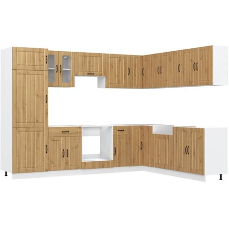 Set Mobili da Cucina 14 pz Lucca Rovere Artigianale Truciolato vidaXL