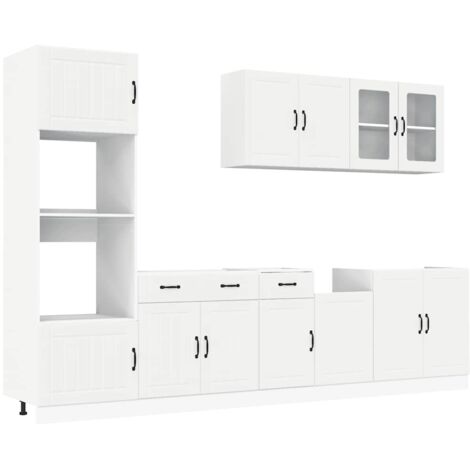 Set Mobili da Cucina 7 pz Kalmar Bianco Legno Multistrato vidaXL