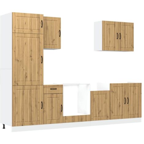 Set Mobili da Cucina 7 pz Lucca Rovere Artigianale Truciolato vidaXL
