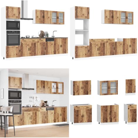 Set Mobili da Cucina 7 pz Porto Legno Vecchio in Truciolato - Mobili da cucina in truciolato - Mobili da cucina in legno