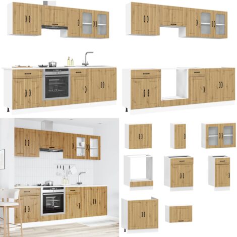 Set Mobili da Cucina 8 pz Kalmar Rovere Artigianale Truciolato - Armadi da cucina - Mobili da cucina in legno