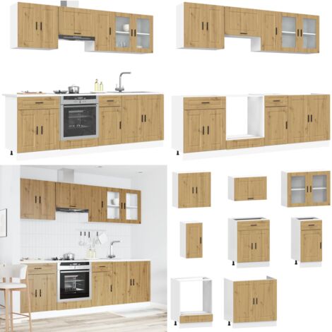 Set Mobili da Cucina 8 pz Kalmar Rovere Artigianale Truciolato - Armadi da cucina - Mobili da cucina in legno