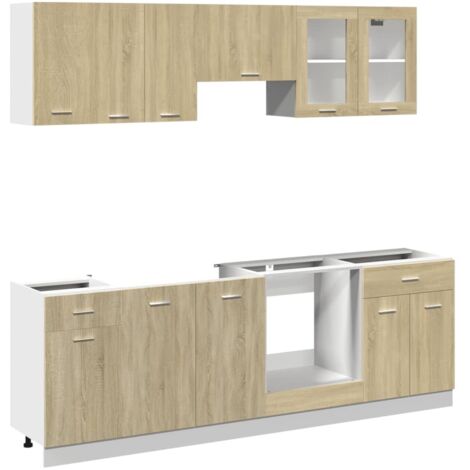Set Mobili da Cucina 8pz “Lyon” Rovere Sonoma in Truciolato vidaXL