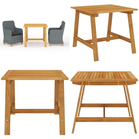 Set Mobili da Pranzo per Giardino 3 pz Grigio Chiaro - Tavolo da pranzo da giardino - Sedie da giardino