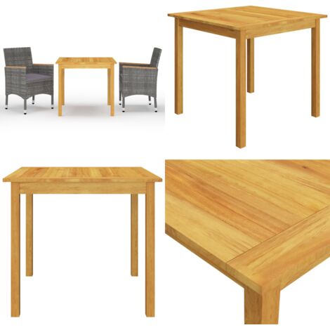 Set Mobili da Pranzo per Giardino 3 pz Grigio - Tavolo da pranzo da esterno - Sedie da giardino