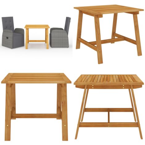 Set Mobili da Pranzo per Giardino 3 pz Grigio - Tavolo da pranzo da giardino - Sedie da pranzo da giardino