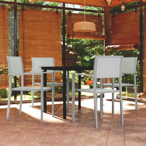 Set Mobili da Pranzo per Giardino 5 pz Bianco vidaXL