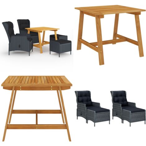 Set Mobili da Pranzo per Giardino 5 pz Grigio Scuro - Tavolo da pranzo da esterno - Sedie da giardino