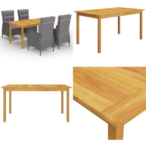 Set Mobili da Pranzo per Giardino 5 pz Grigio - Tavolo da pranzo da esterno - Sedie da giardino