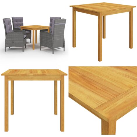 Set Mobili da Pranzo per Giardino 5 pz Grigio - Tavolo da pranzo da giardino - Sedie da pranzo da giardino