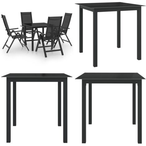 Set Mobili da Pranzo per Giardino 5 pz in Alluminio Antracite - Sedie da giardino - Tavolo da giardino