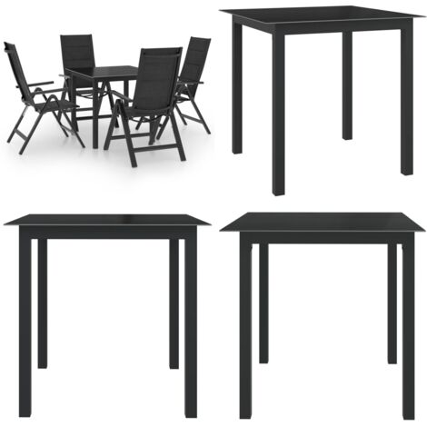 Set Mobili da Pranzo per Giardino 5 pz in Alluminio Antracite - Sedie da giardino - Tavolo da giardino