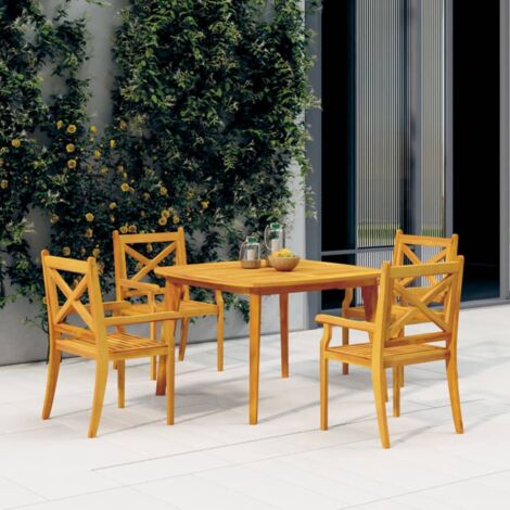 Tidyard Set 4 pz,Tavolo e Sedie da Giardino,per Esterno,Sala da Pranzo,in  Legno di Teak,Set Tavolo e Panca e 2 Sedie da Pranzo da Giardino per  Esterno in Legno,Set Mobili da Giardino,Terrazzo,Paio 