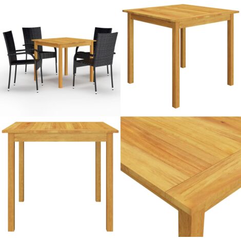 Set Mobili da Pranzo per Giardino 5 pz Nero - Tavolo da pranzo esterno - Sedie da giardino