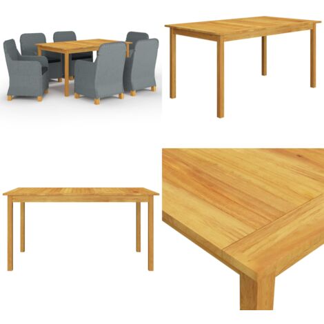 Set Mobili da Pranzo per Giardino 7 pz Grigio Chiaro - Tavolo da pranzo da giardino - Sedie da giardino