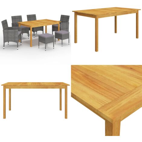 Set Mobili da Pranzo per Giardino 7 pz Grigio - Tavolo da pranzo da esterno - Sedie da giardino