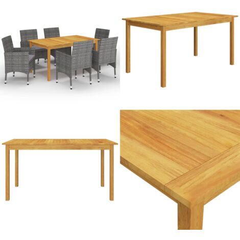 Set Mobili da Pranzo per Giardino 7 pz Grigio - Tavolo da pranzo da esterno - Sedie da giardino