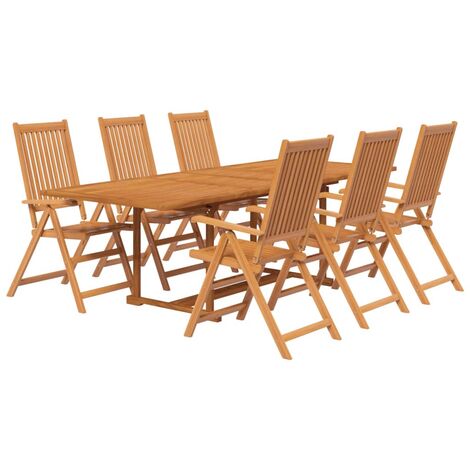 Set Mobili da Pranzo per Giardino 7 pz Legno Massello di Acacia vidaXL