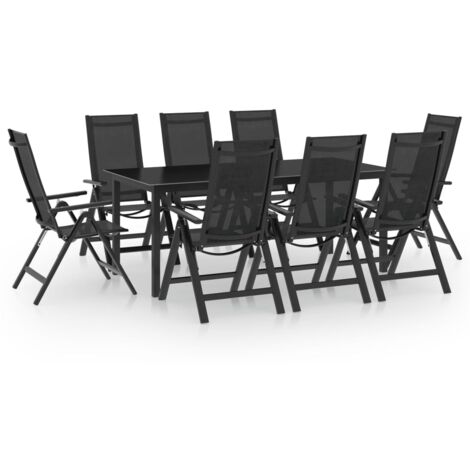 Set Mobili da Pranzo per Giardino 9 pz in Alluminio Antracite vidaXL