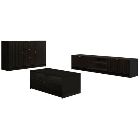 Set mobili soggiorno Comfivo Larmire 107, Nero