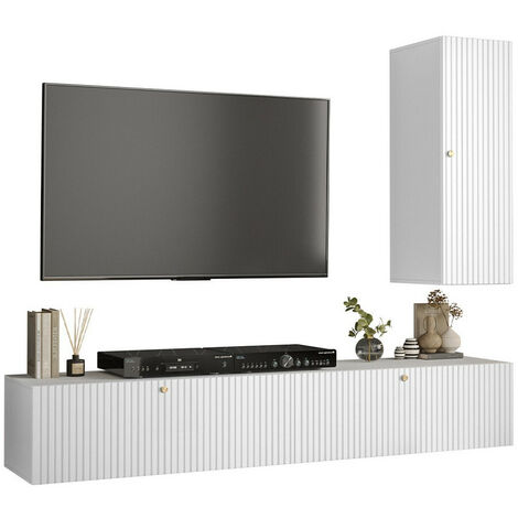 Set mobili soggiorno Elblaru 111, Bianco