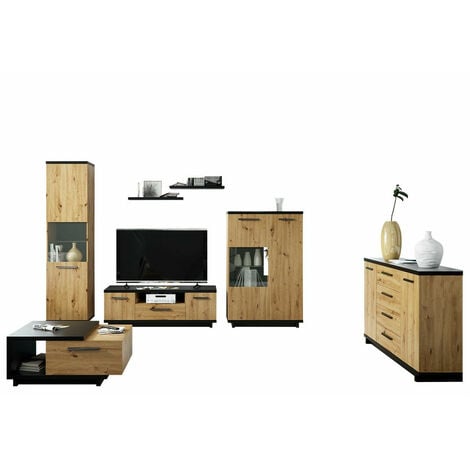 Set mobili soggiorno Stanton F122 (Luminoso legno) - Mobili soggiorno