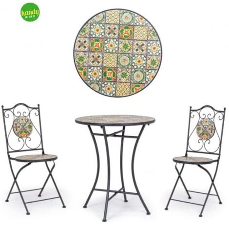 Set Monet Ambra Garden tavolo Ø60cm + 2 sedie pieghevoli