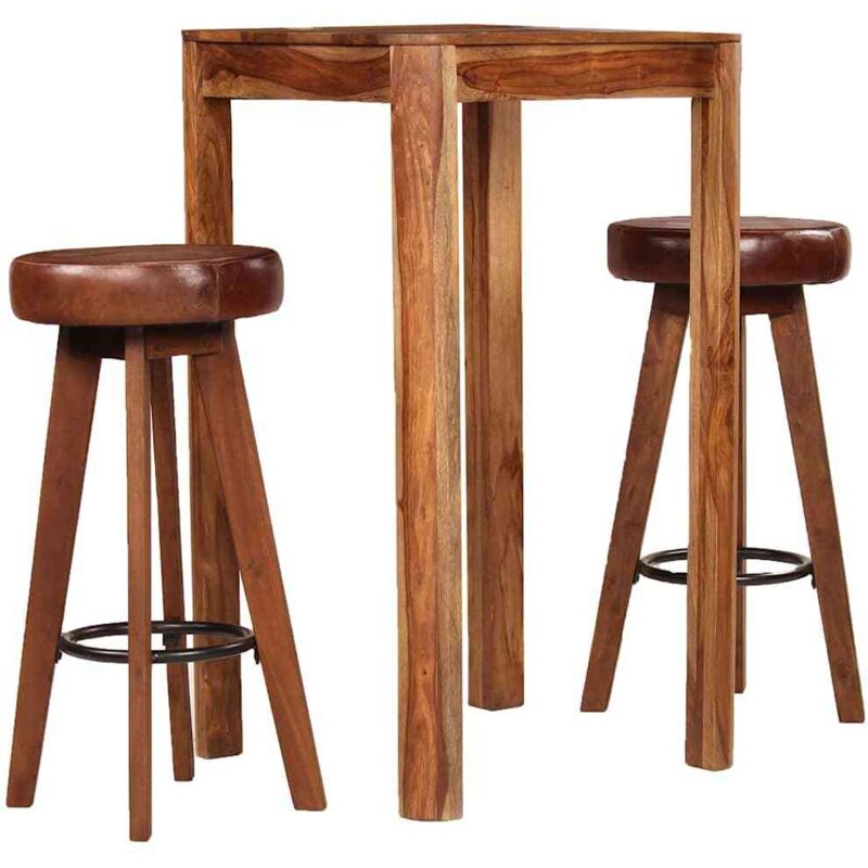 

Madera Maciza de Sheesham Conjunto de Bar 3 Piezas - Marrón - Vidaxl