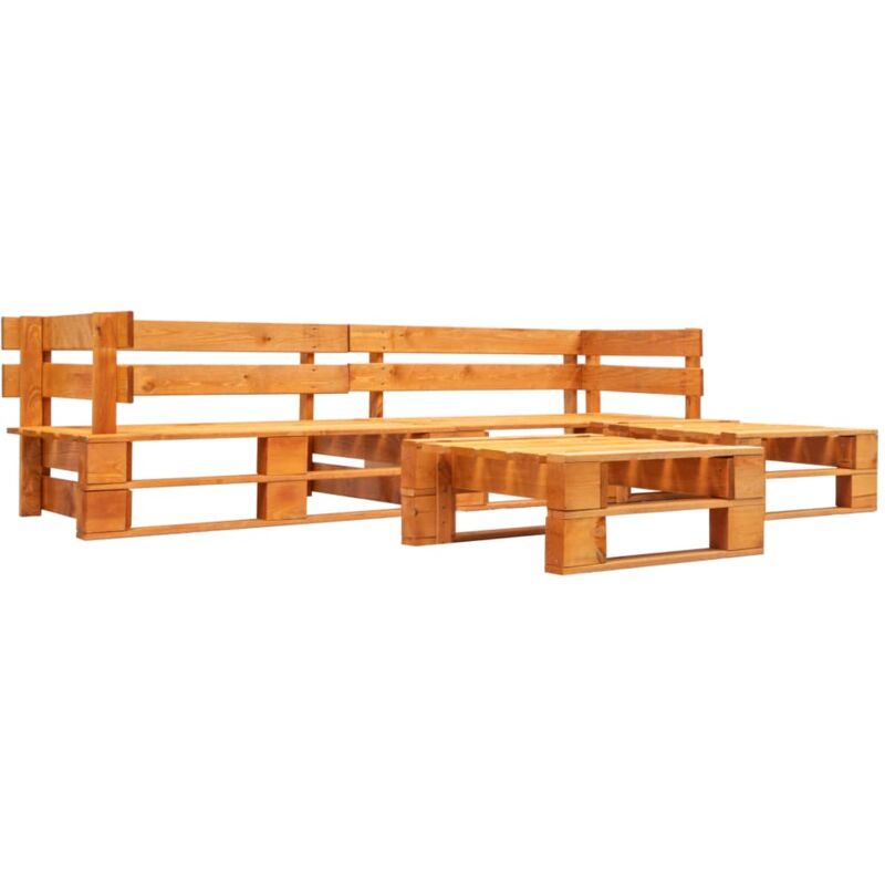 

Set muebles de palés de jardín 4 pzas madera marrón miel - Marrón - Vidaxl