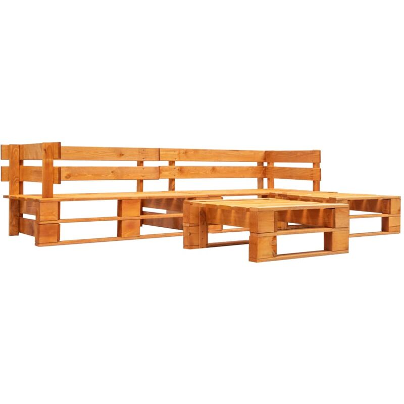 

Set muebles de palés de jardín 4 pzas madera marrón miel