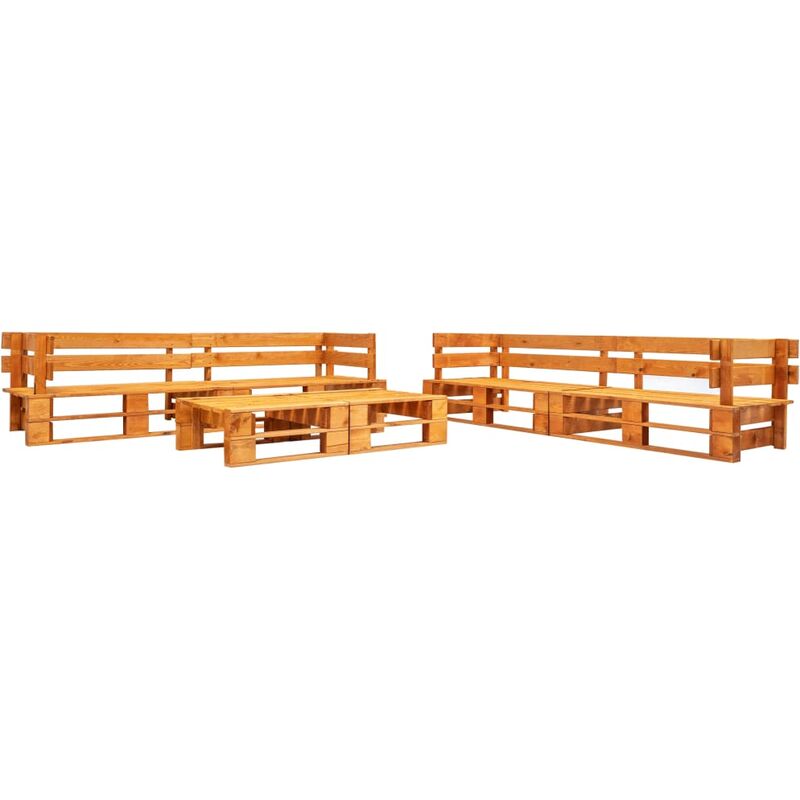 

Set muebles de palés de jardín 6 pzas madera marrón miel